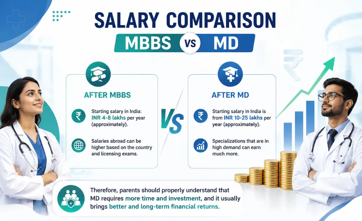 Salary Comparison MBBS vs MD
